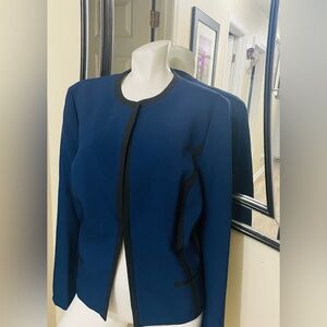 Evan Picone Navy Blazer with Black Accents
